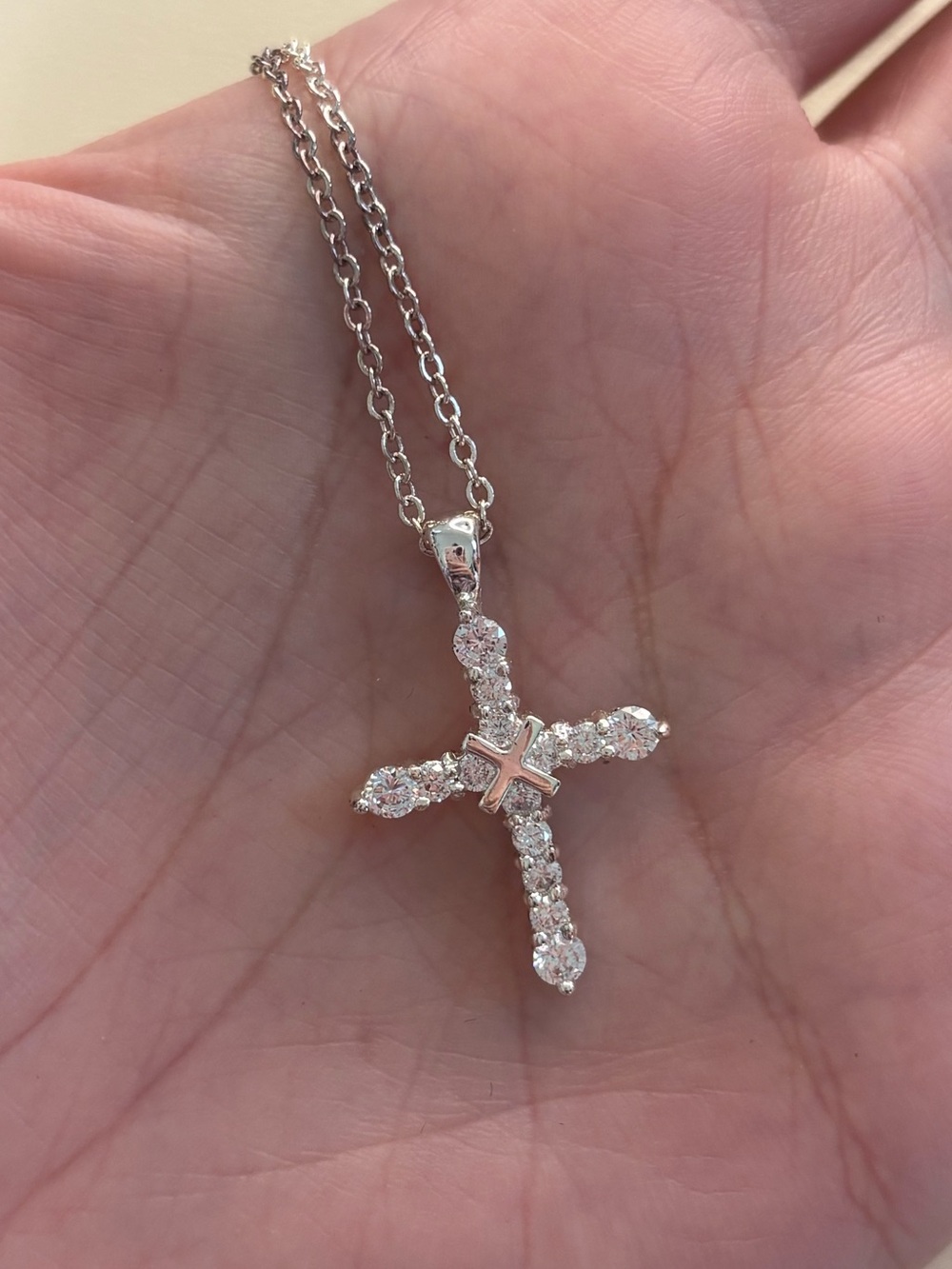 Silver cross necklace